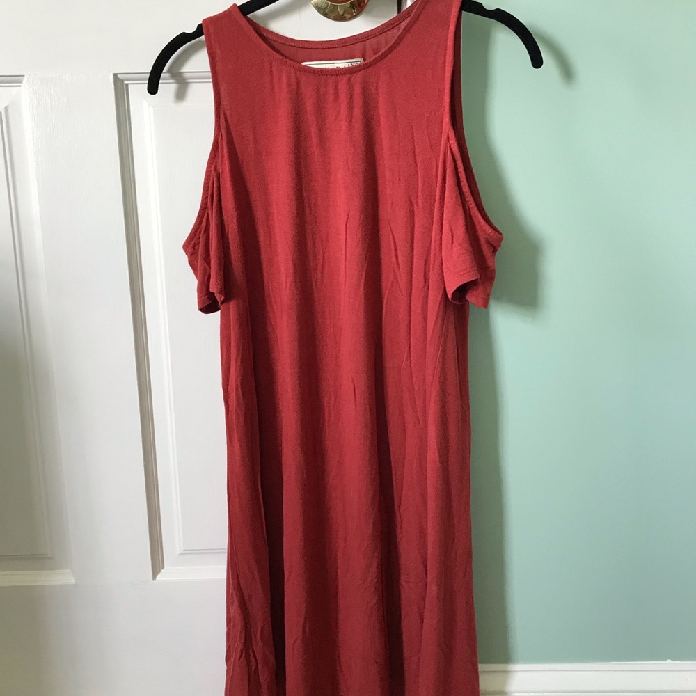 Abercrombie & Fitch Rusty Red Open Shoulder Dress